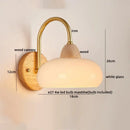GobekUsa LED Glass Iron Wood Wall Light Fixture Modern Nordic Bedside Lamp