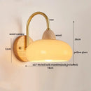 GobekUsa LED Glass Iron Wood Wall Light Fixture Modern Nordic Bedside Lamp