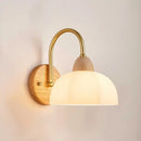 GobekUsa LED Glass Iron Wood Wall Light Fixture Modern Nordic Bedside Lamp