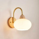 GobekUsa LED Glass Iron Wood Wall Light Fixture Modern Nordic Bedside Lamp
