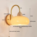 GobekUsa LED Glass Iron Wood Wall Light Fixture Modern Nordic Bedside Lamp