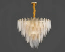 GobekUsa LED Glass Metal Leaf Chandelier: Luxury Postmodern Lighting for Home Decor, Bedroom, Living Room