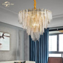 GobekUsa LED Glass Metal Leaf Chandelier: Luxury Postmodern Lighting for Home Decor, Bedroom, Living Room