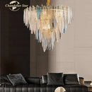 GobekUsa LED Glass Metal Leaf Chandelier: Luxury Postmodern Lighting for Home Decor, Bedroom, Living Room