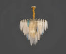 GobekUsa LED Glass Metal Leaf Chandelier: Luxury Postmodern Lighting for Home Decor, Bedroom, Living Room