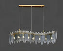 GobekUsa LED Glass Metal Leaf Chandelier: Luxury Postmodern Lighting for Home Decor, Bedroom, Living Room