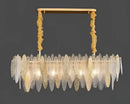 GobekUsa LED Glass Metal Leaf Chandelier: Luxury Postmodern Lighting for Home Decor, Bedroom, Living Room