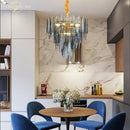 GobekUsa LED Glass Metal Leaf Chandelier: Luxury Postmodern Lighting for Home Decor, Bedroom, Living Room