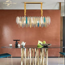 GobekUsa LED Glass Metal Leaf Chandelier: Luxury Postmodern Lighting for Home Decor, Bedroom, Living Room
