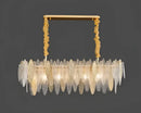 GobekUsa LED Glass Metal Leaf Chandelier: Luxury Postmodern Lighting for Home Decor, Bedroom, Living Room