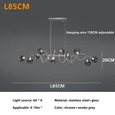 GobekUsa LED Glass Pendant Chandelier for Living Room Dining Bedroom Cafe