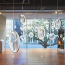 GobekUsa LED Glass Pendant Light: Stylish Round Fixture for Hall, Living Room, Restaurant