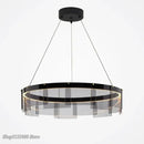GobekUsa LED Glass Ring Pendant Lights: Modern Iron Art Hanging Lamps for Home Décor