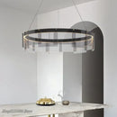 GobekUsa LED Glass Ring Pendant Lights: Modern Iron Art Hanging Lamps for Home Décor