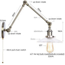 GobekUsa LED Glass Swing Arm Wall Lamps for Bedroom, Bathroom, and Stairway