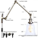 GobekUsa LED Glass Swing Arm Wall Lamps for Bedroom, Bathroom, and Stairway