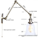 GobekUsa LED Glass Swing Arm Wall Lamps for Bedroom, Bathroom, and Stairway