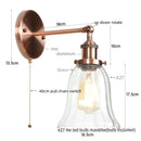 GobekUsa LED Glass Wall Lamp Industrial Stair Light Fixture for Home Decor