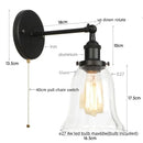 GobekUsa LED Glass Wall Lamp Industrial Stair Light Fixture for Home Decor