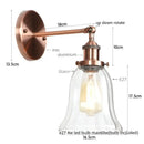GobekUsa LED Glass Wall Lamp Industrial Stair Light Fixture for Home Decor