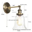 GobekUsa LED Glass Wall Lamp Industrial Stair Light Fixture for Home Decor