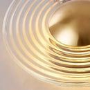 GobekUsa LED Glass Wall Lamp Stripe Design Round Light Fixture Gold Lumina