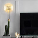 GobekUsa LED Glass Wall Lamp Stripe Design Round Light Fixture Gold Lumina