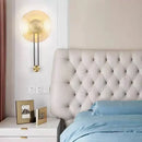 GobekUsa LED Glass Wall Lamp Stripe Design Round Light Fixture Gold Lumina