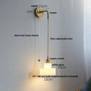 GobekUsa LED Glass Wall Light Fixture Bedroom Aisle Study Modern Adjustable Bedside Lamp