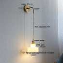 GobekUsa LED Glass Wall Light Fixture Bedroom Aisle Study Modern Adjustable Bedside Lamp