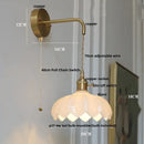 GobekUsa LED Glass Wall Lights Pull Chain Switch | Nordic Modern Design Bedside Lamp