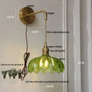 GobekUsa LED Glass Wall Lights Pull Chain Switch | Nordic Modern Design Bedside Lamp
