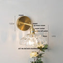 GobekUsa LED Glass Wall Lights Pull Chain Switch | Nordic Modern Design Bedside Lamp
