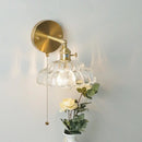 GobekUsa LED Glass Wall Lights Pull Chain Switch | Nordic Modern Design Bedside Lamp