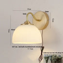 GobekUsa LED Glass Wall Sconce Pull Chain Switch Modern Stair Light Fixtures