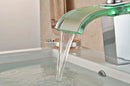 GobekUsa LED Glass Waterfall Basin Faucet | Square Single Handle Bathroom Sink Mixer