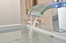GobekUsa LED Glass Waterfall Basin Faucet | Square Single Handle Bathroom Sink Mixer