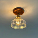 GobekUsa LED Glass Wood Ceiling Light Modern Plafondlamp for Living Room