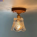 GobekUsa LED Glass Wood Ceiling Light Modern Plafondlamp for Living Room
