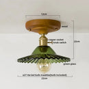 GobekUsa LED Glass Wood Ceiling Light Modern Plafondlamp for Living Room