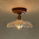 GobekUsa LED Glass Wood Ceiling Light Modern Plafondlamp for Living Room