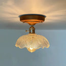 GobekUsa LED Glass Wood Ceiling Light Modern Plafondlamp for Living Room