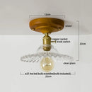 GobekUsa LED Glass Wood Ceiling Light Modern Plafondlamp for Living Room