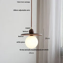 GobekUsa LED Glass & Wood Pendant Light for Aisle, Coffee Living Room - Japanese Style