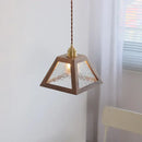 GobekUsa LED Glass & Wood Pendant Light for Aisle, Coffee Living Room - Japanese Style