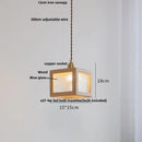 GobekUsa LED Glass & Wood Pendant Light for Aisle, Coffee Living Room - Japanese Style