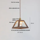 GobekUsa LED Glass & Wood Pendant Light for Aisle, Coffee Living Room - Japanese Style