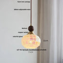 GobekUsa LED Glass & Wood Pendant Light for Aisle, Coffee Living Room - Japanese Style