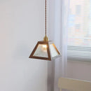 GobekUsa LED Glass & Wood Pendant Light for Aisle, Coffee Living Room - Japanese Style