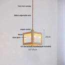 GobekUsa LED Glass & Wood Pendant Light for Aisle, Coffee Living Room - Japanese Style